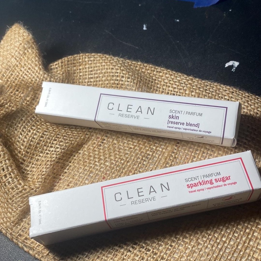 CLEAN RESERVE travel size set. Sparkling sugar & skin EDP. Long wear light scent
